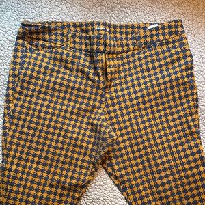 Old Navy Blue and Gold Houndstooth Pants